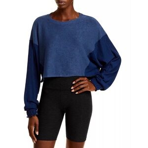 FP Movement Surfside Dolman Sweatshirt Crop in Navy Blue Size Large